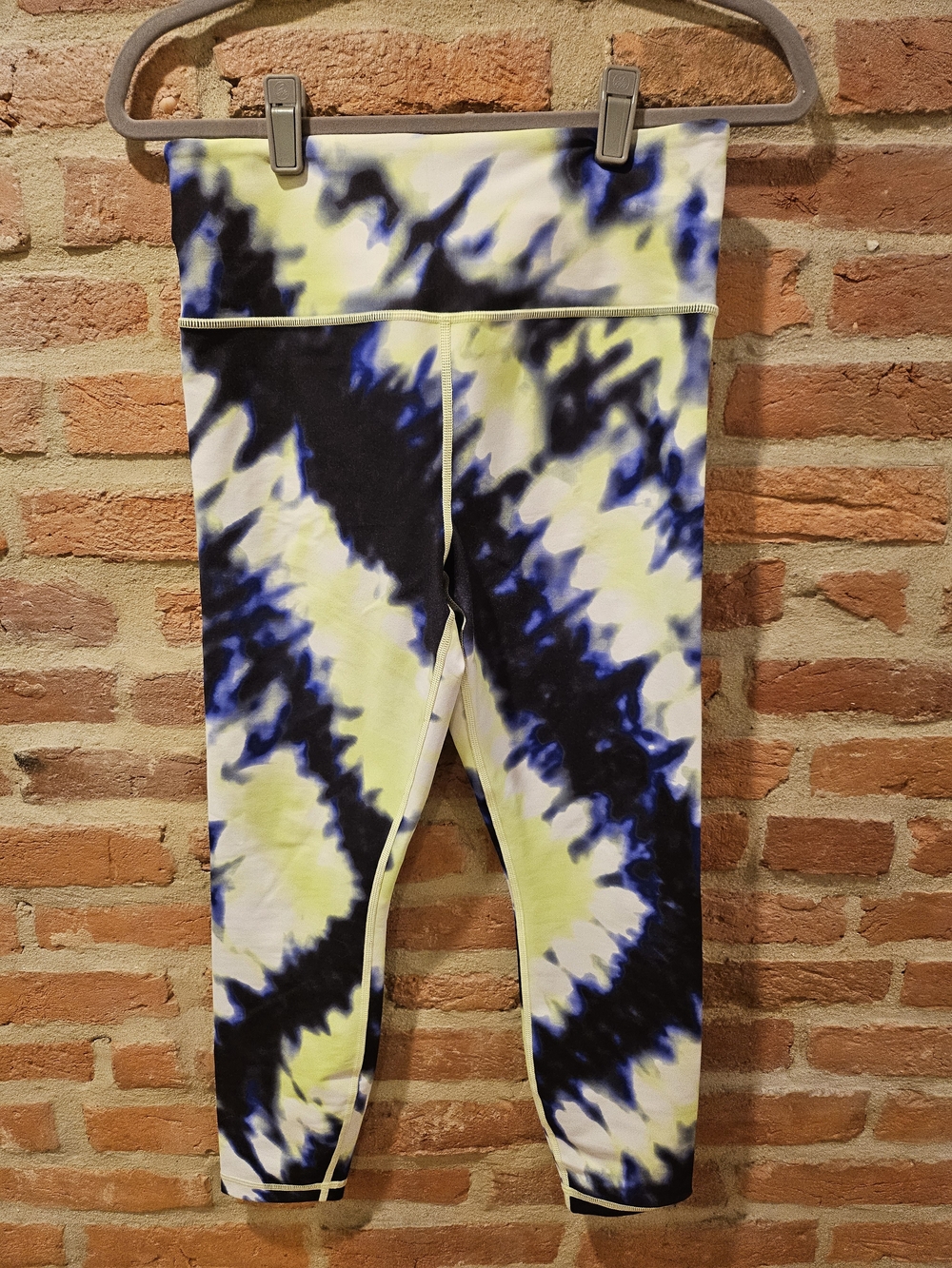 Athleta Tie-Dye Leggings in Yellow, Blue & Black
